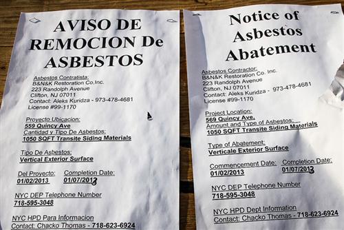 Abatement Notice, left AFTER work was done, without Taurozzi’s being notified